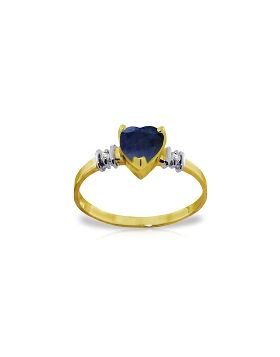 1.03 Carat 14K Gold Ring Natural Sapphire Diamond