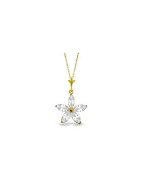 1.4 Carat 14K Gold Touch Of Snow White Topaz Necklace