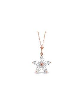 14K Rose Gold Natural Rose Topaz Necklace Jewelry