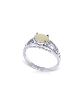 0.45 Carat 14K White Gold Filigree Ring Natural Opal
