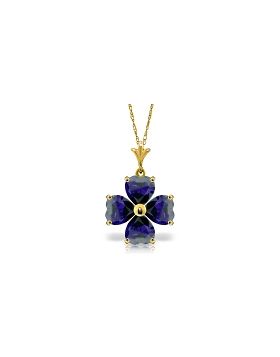 3.6 Carat 14K Gold Beauty At Best Sapphire Necklace
