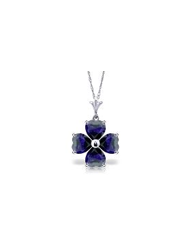 3.6 Carat 14K White Gold Shades Of Night Sapphire Necklace