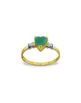 1.03 Carat 14K Gold Ring Natural Emerald Diamond