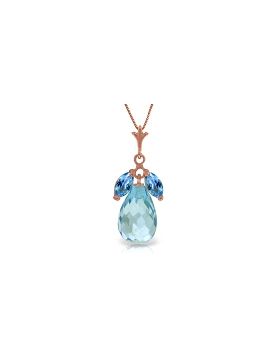 14K Rose Gold Blue Topaz Certified Classic Necklace