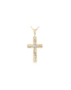 0.05 Carat 14K Gold Cross Necklace Natural Diamond