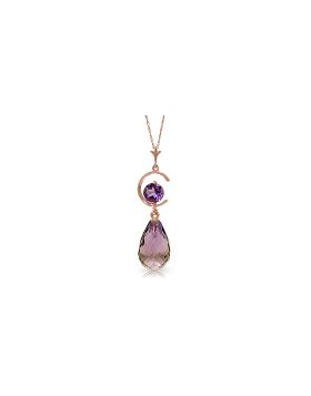 14K Rose Gold Purple Amethyst Necklace Class Deluxe