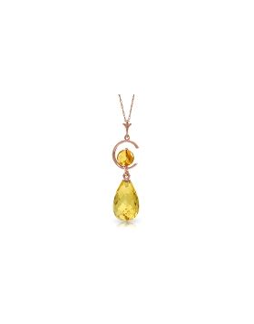 14K Rose Gold Natural Citrine Necklace Jewelry Series