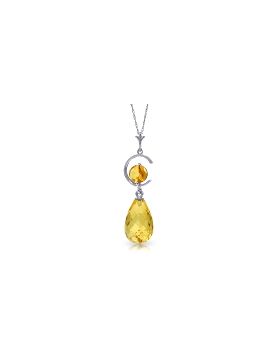5.5 Carat 14K White Gold Accentuate Citrine Necklace