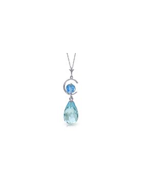 5.5 Carat 14K White Gold Tomorrow We Live Blue Topaz Necklace