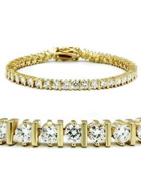 Bracelet,Brass,Gold,AAA Grade CZ,Clear,Round