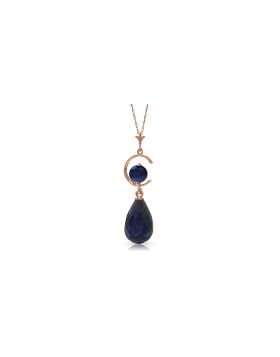 14K Rose Gold Natural Sapphire Necklace Certified