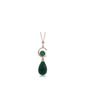 14K Rose Gold Emerald Necklace Gemstone Genuine Royal