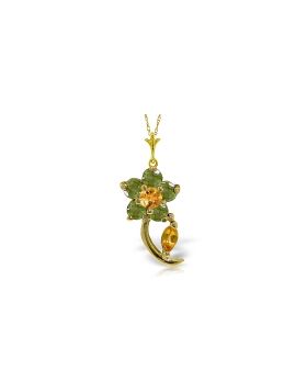 0.87 Carat 14K Gold Flora Citrine Peridot Necklace