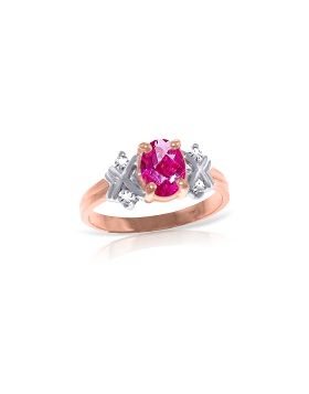 0.97 Carat 14K Rose Gold Xo Pink Topaz Diamond Ring
