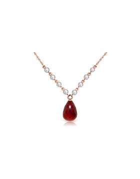 15.6 Carat 14K Rose Gold Eternal Passion Ruby Diamond Necklace