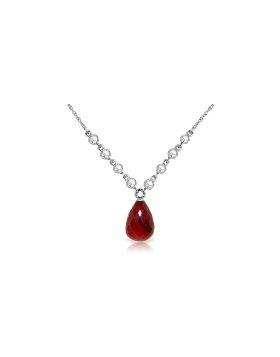 15.6 Carat 14K White Gold Today Onward Ruby Diamond Necklace