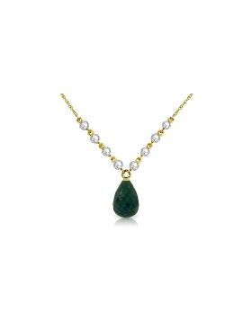 15.6 Carat 14K Gold Necklace Diamond Emerald