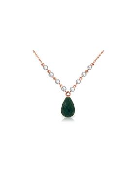 15.6 Carat 14K Rose Gold Necklace Diamond Emerald