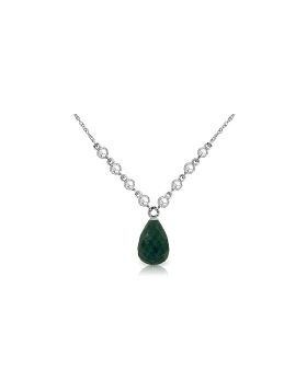 15.6 Carat 14K White Gold Necklace Diamond Emerald