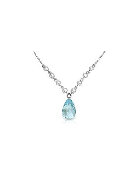 11.3 Carat 14K White Gold Dearly Beloved Blue Topaz Diamond Necklace