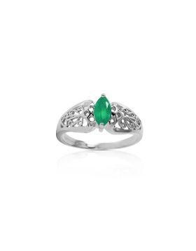 0.2 Carat 14K White Gold Sailing In The Wind Emerald Ring