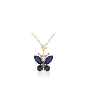 0.6 Carat 14K Gold Butterfly Necklace Natural Sapphire