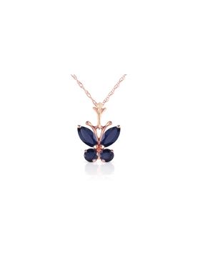 0.6 Carat 14K Rose Gold Butterfly Necklace Natural Sapphire