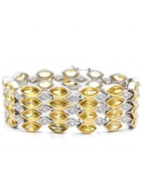 Bracelet,Brass,Gold+Rhodium,AAA Grade CZ,Topaz