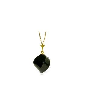 14K Yellow Gold Necklace With Twisted Briolette Black Spinel