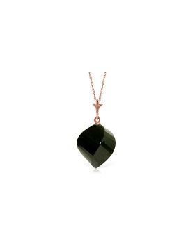 14K Rose Gold Necklace With Twisted Briolette Black Spinel