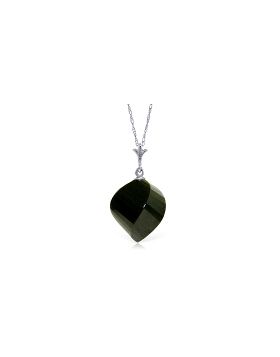 14K White Gold Necklace With Twisted Briolette Black Spinel