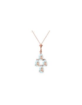 1.95 Carat 14K Rose Gold Pyramid Aquamarine Necklace