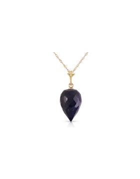 12.9 Carat 14K Gold Necklace Pointy Briolette Drop Sapphire