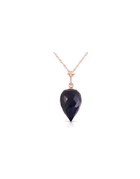 12.9 Carat 14K Rose Gold Necklace Pointy Briolette Drop Sapphire