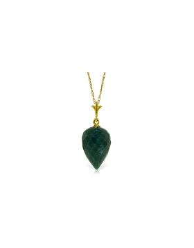 12.9 Carat 14K Gold Necklace Pointy Briolette Drop Emerald
