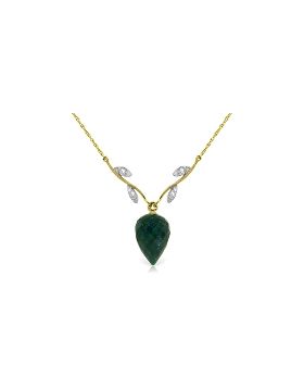 12.92 Carat 14K Gold La Bella Vita Emerald Diamond Necklace