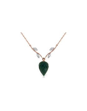 12.92 Carat 14K Rose Gold Romance Emerald Diamond Necklace
