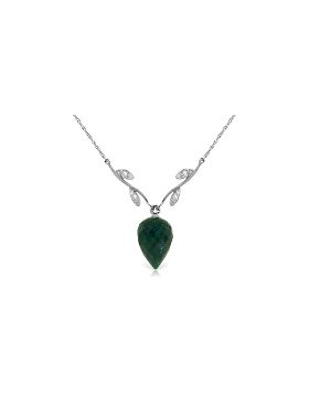12.92 Carat 14K White Gold Burden w/ drawn Emerald Diamond Necklace