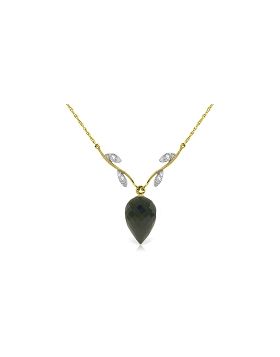 12.27 Carat 14K Gold Necklace Diamond Briolette Black Spinel