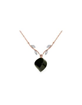 15.52 Carat 14K Rose Gold Necklace Diamond Twisted Briolette Black Spinel