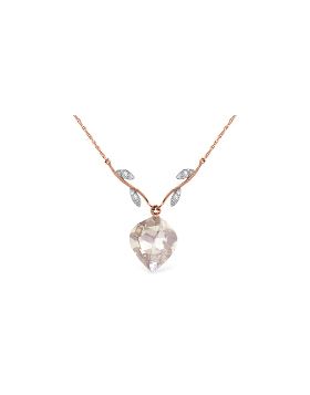 12.82 Carat 14K Rose Gold Romance White Sapphire Diamond Necklace