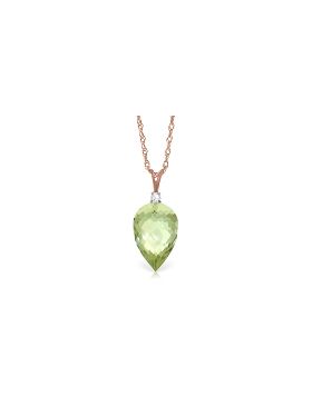 9.55 Carat 14K Rose Gold Beauty Green Amethyst Necklace