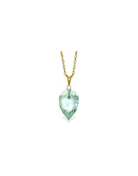 11.3 Carat 14K Gold Arabian Sea Blue Topaz Diamond Necklace