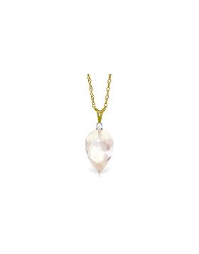 12.3 Carat 14K Gold All Seasons White Topaz Diamond Necklace