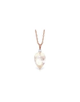 12.3 Carat 14K Rose Gold Beauty White Topaz Diamond Necklace