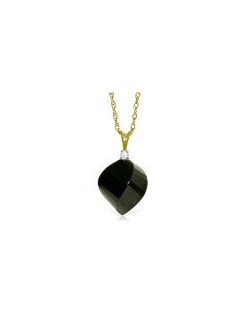 15.55 Carat 14K Gold Necklace Diamond Twisted Briolette Black Spinel