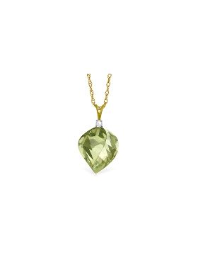 13.05 Carat 14K Gold Intended For Pleasure Green Amethyst Necklace