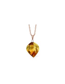 11.8 Carat 14K Rose Gold Spiral Citrine Diamond Necklace
