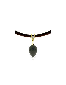 12.26 Carat 14K Gold Leather Necklace Diamond Black Spinel