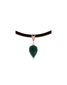 13.01 Carat 14K Rose Gold Savoire Faire Emerald Necklace